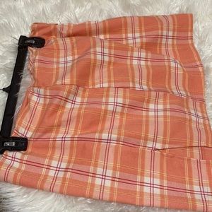 Peach plaid skirt